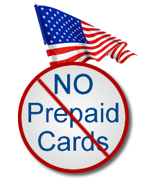 No Prepaid Cards